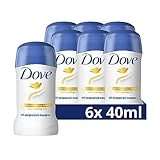 Dove Antitranspirant Deo Stick Original mit 1/4 Pflegecreme Deodorant schützt 48h vor Körpergeruch und Achselnässe 6x 40...