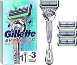 Gillette SkinGuard Sensitive Nassrasierer Herren, Rasierer + 4 Rasierklingen mit Flexgriff und Hautschutz, Geschenk für...