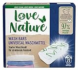 Love Nature Wash Bars Universal Waschmittel (20 Waschladungen), vordosiert und mit nachhaltiger Verpackung, kompakte...