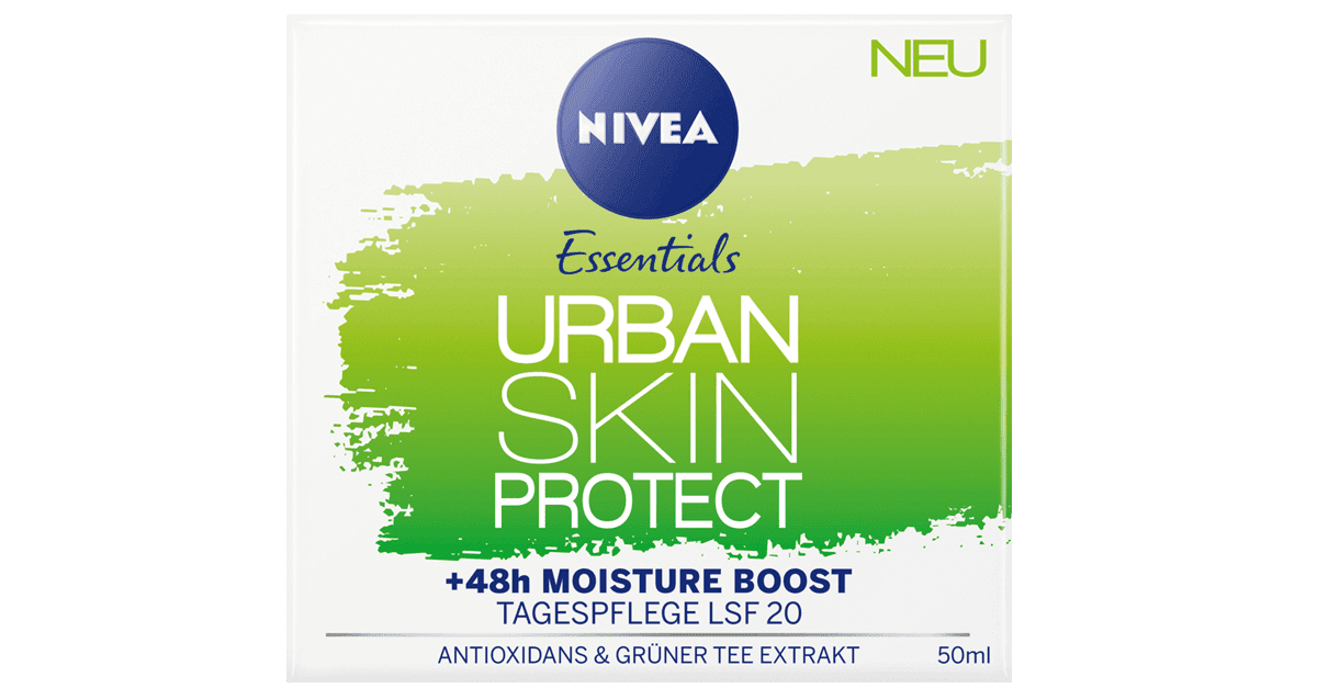 NIVEA Essentials Urban Skin Protect Tagespflege LSF20 & Urban Skin Detox Gel-Nachtpflege