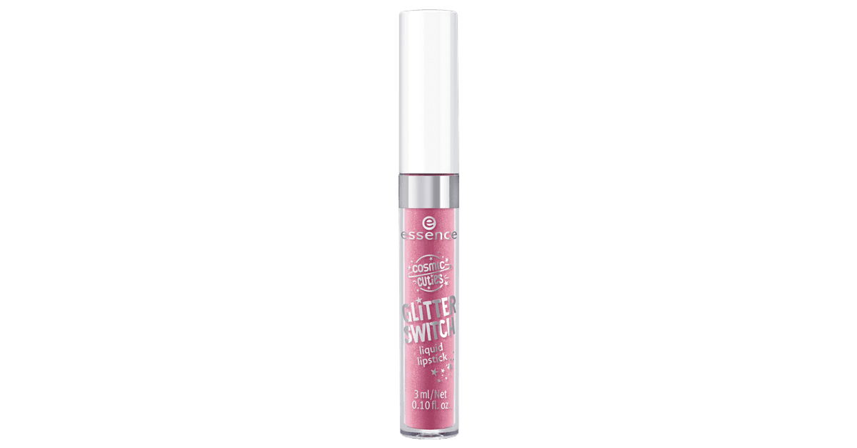 essence cosmic cuties glitter switch liquid lipstick 01 glittery rose, 02 dazzling pink & 03 sparkling bordeaux