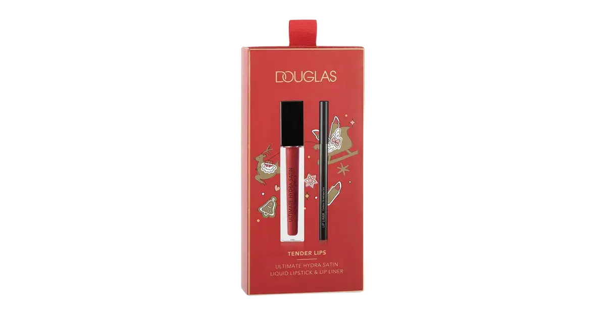 Douglas Collection Tender Lips Ultimate Hydra Satin Liquid Lipstick & Lip Liner (6 Fall In Love + 10 Intense Red)